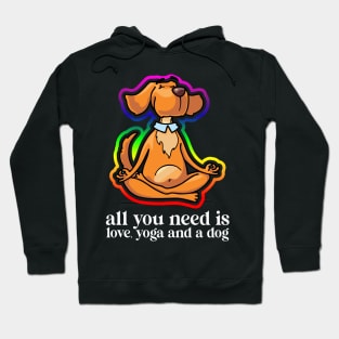 all you need is love yoga and dog Hoodie